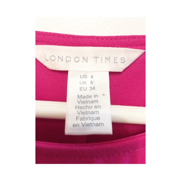 London Times Pink Crepe Ruffle Dress - Picture 4 of 8